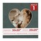 Dark Grey Suede Mat Board for 30x30 Frames - Heart Opening for 20x20 Photos